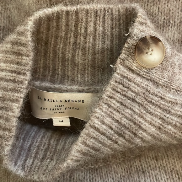 Sezane - Polly Sweater Dress Mottled Beige Tan - Size Medium - Picture 9 of 10